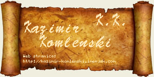 Kazimir Komlenski vizit kartica